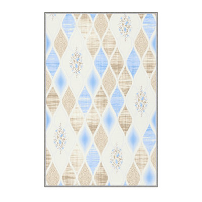 Soft Hall Carpet (2.6 x 4.9 ft), 100% Polyester, 0.3 in Pile Height | Antibacterial, Non-Slip Underside, 650 g/m² | Machine Washable, 3D Digital Print | Perfect for Living Room, Entryway & Bedroom Décor