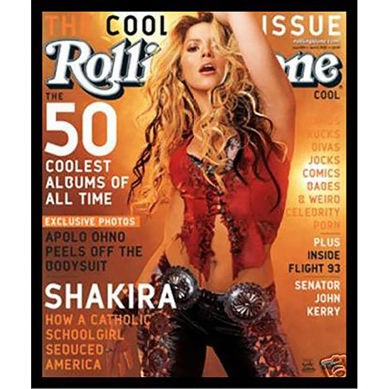 " FRAMED RARE Shakira Rolling Stone Music Cover Issue 893 April 11, 2002 26.5X22.25 Art Print Poster Wall Decor Contemporary The Voice "