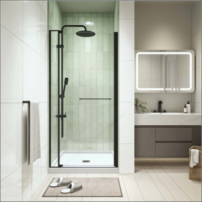 Left And Right Opening Universal Pivot Shower Door, Open Outside, Tempered Glass