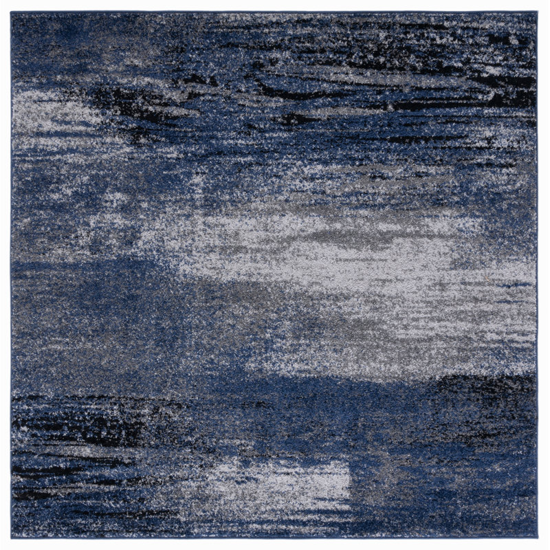 Algonquin Performance Abstract Rug, Square 11', Gray/Blue