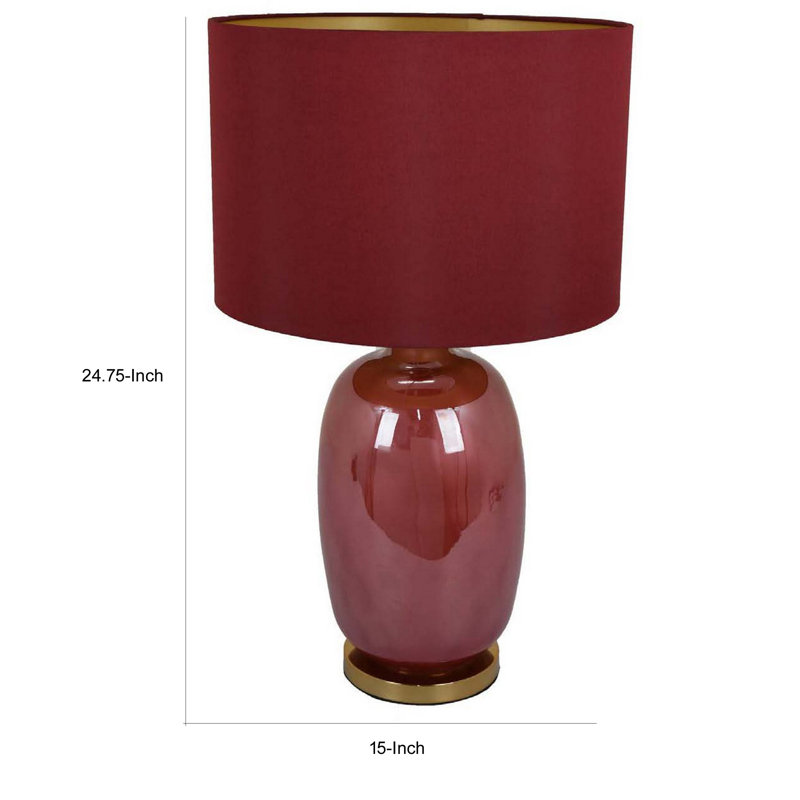 Lampe de table en verre Gia, Rouge
