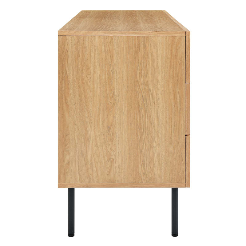 Commode 6 tiroirs Modway, Chêne / Noir