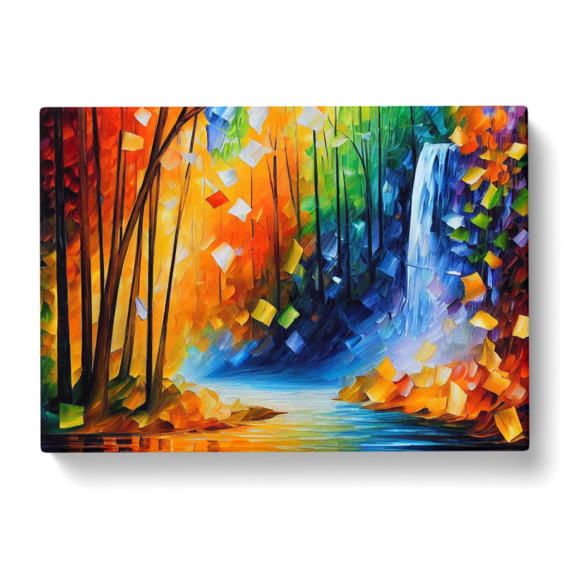 Glimmering River Waterfall Vol.7 - Wrapped Canvas, 35cm H x 50cm W x 3cm D