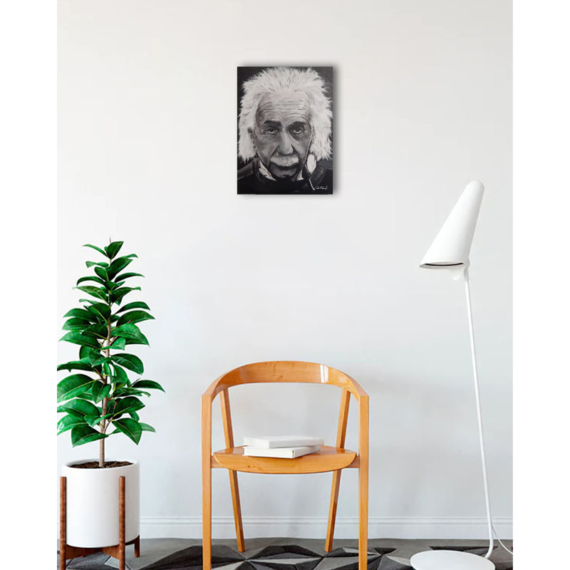 «Einstein» par Ed Capeau - reproduction d'art, H 16 po x l 12 po x P 1,5 po, Toile tendue