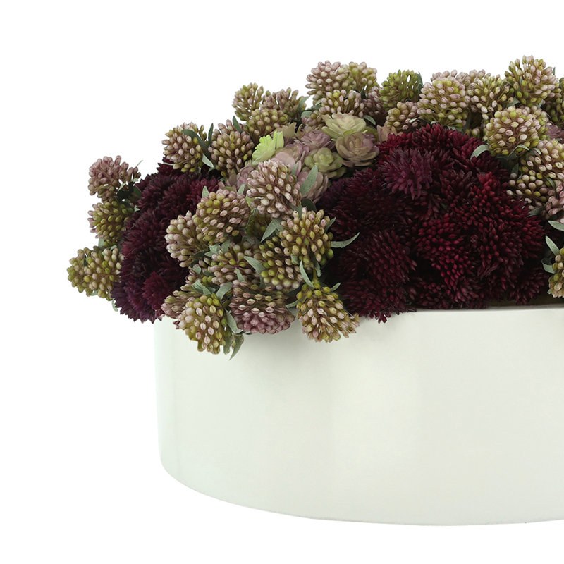 Succulents and Lucky Berries in Fiberstone Planter