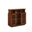 Buffet Farmhouse Lattice avec portes coulissantes, tablette réglable et rangement polyvalent pour les intérieurs modernes et rétro-129937206