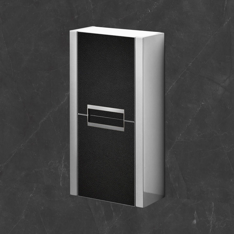 Danya Bathroom Cabinet with 2-doors, Black/Silver
