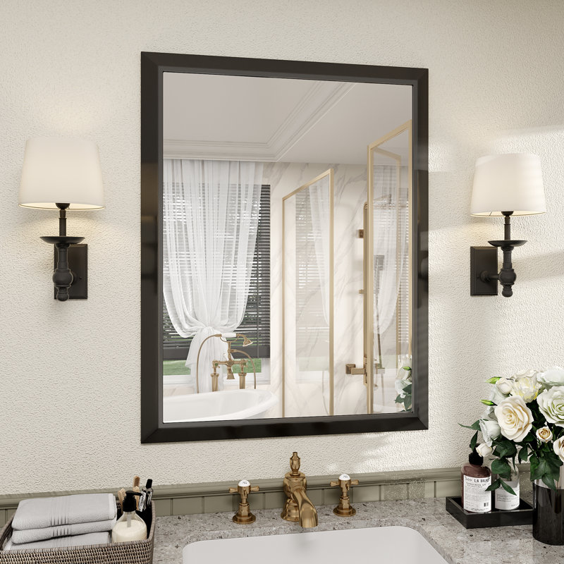 Miroir de meuble-lavabo mural Molly, 36 po x 28 po, Noir