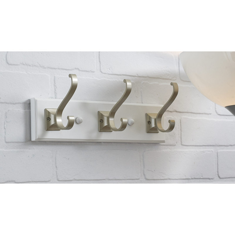 Porte-manteaux mural transitionnel, Blanc / nickel mat