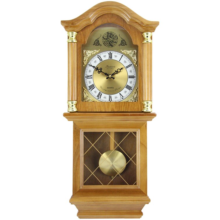 Bedford Clock Collection Solid + Manufactured Wood Wall Clock