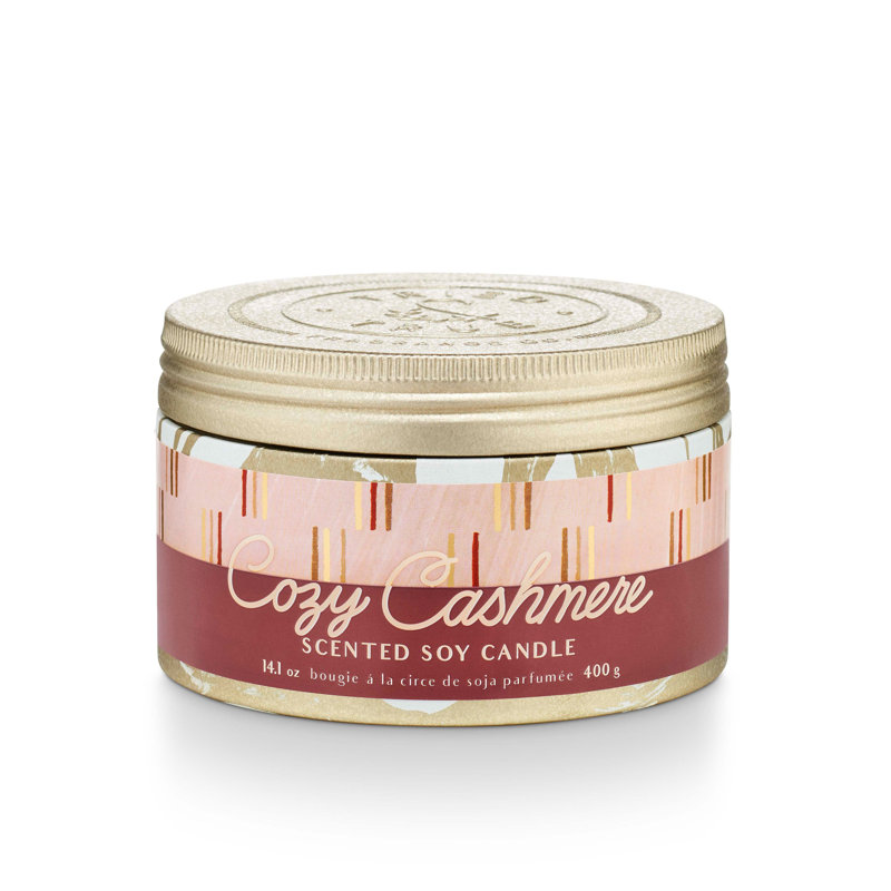 Grande bougie en cachemire Cozy & True, Grand fer-blanc