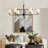 Ginevra 6 - Light Iron Dimmable Chandelier