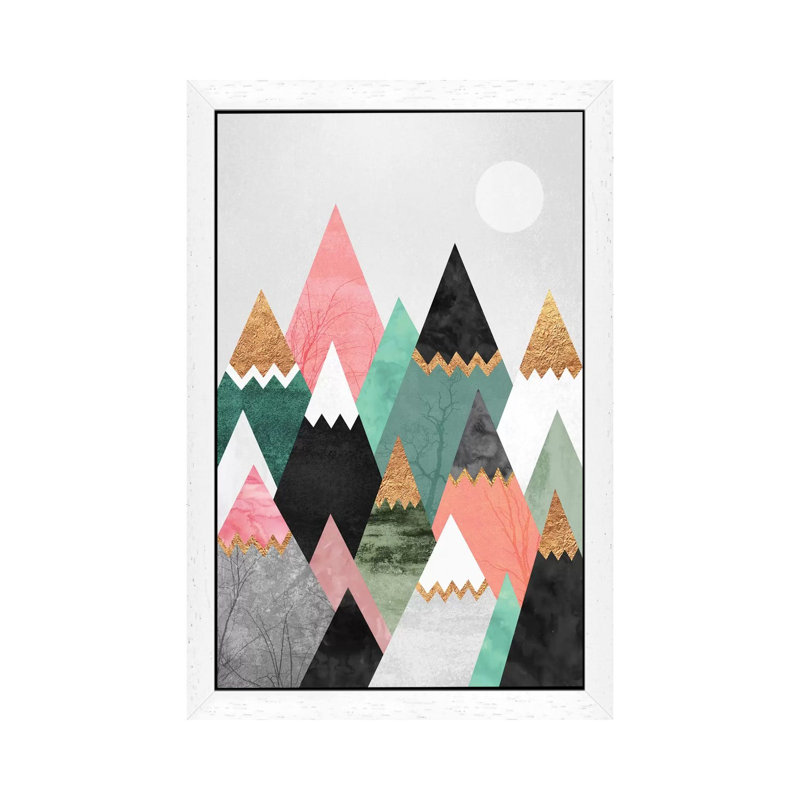 Pretty Mountains - Print on Canvas, 101.6 cm H x 66.04 cm W, White Framed