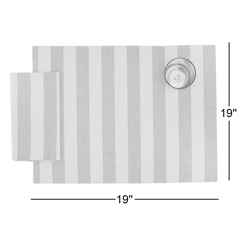 Essential Striped Dinner Napkin - Set Of 4, Mustard/Bronze