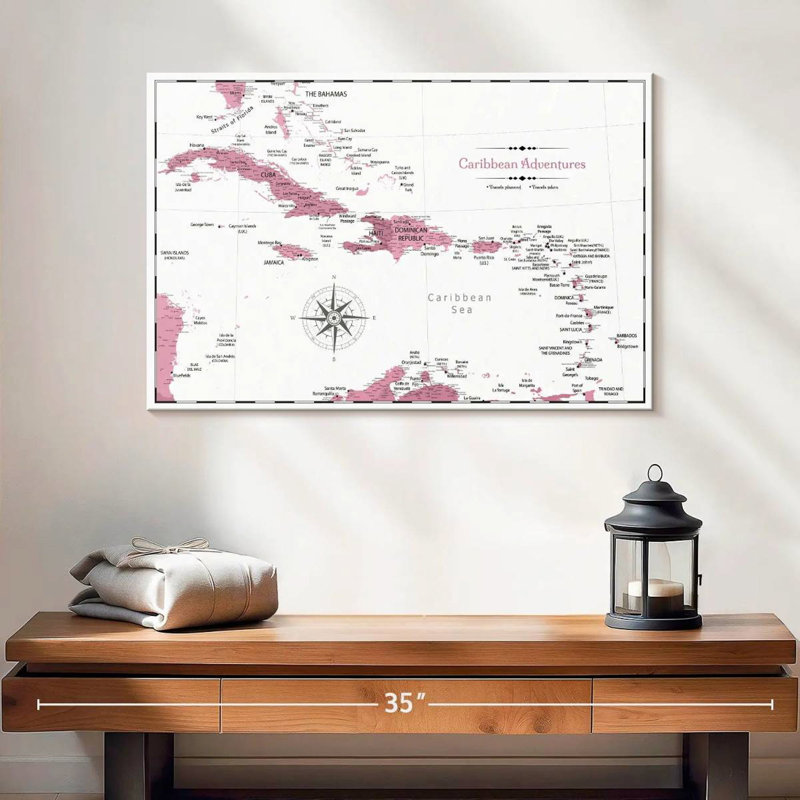 Pin's des Caraïbes Aventures rose Alvertia, H 16 po x l 24 po