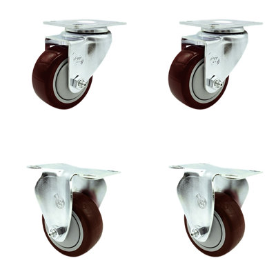 4 Piece Polyurethane Caster Set