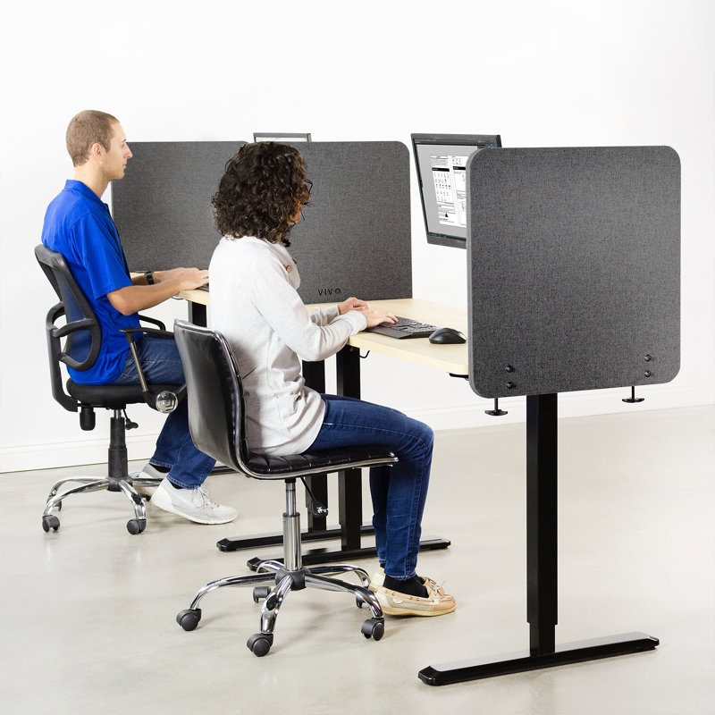 VIVO Clamp-on 24" x 24" Desktop Privacy Panel (PP-1-V024G Series), Dark Gray
