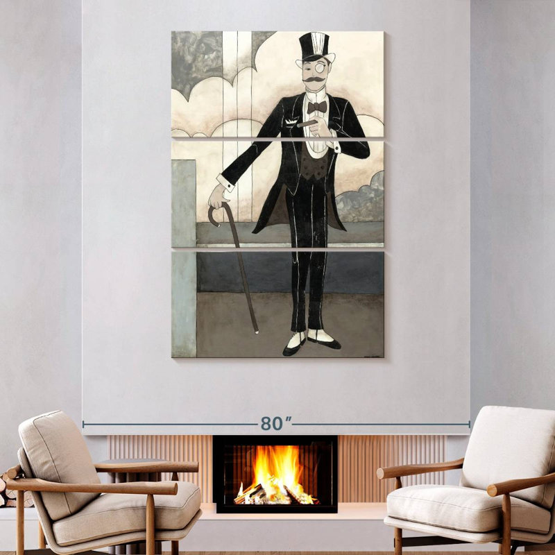 Navette Art Deco Gentleman, H 74 po x l 48 po