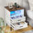 17.7" W 2-Drawer LED Nightstand-160638349