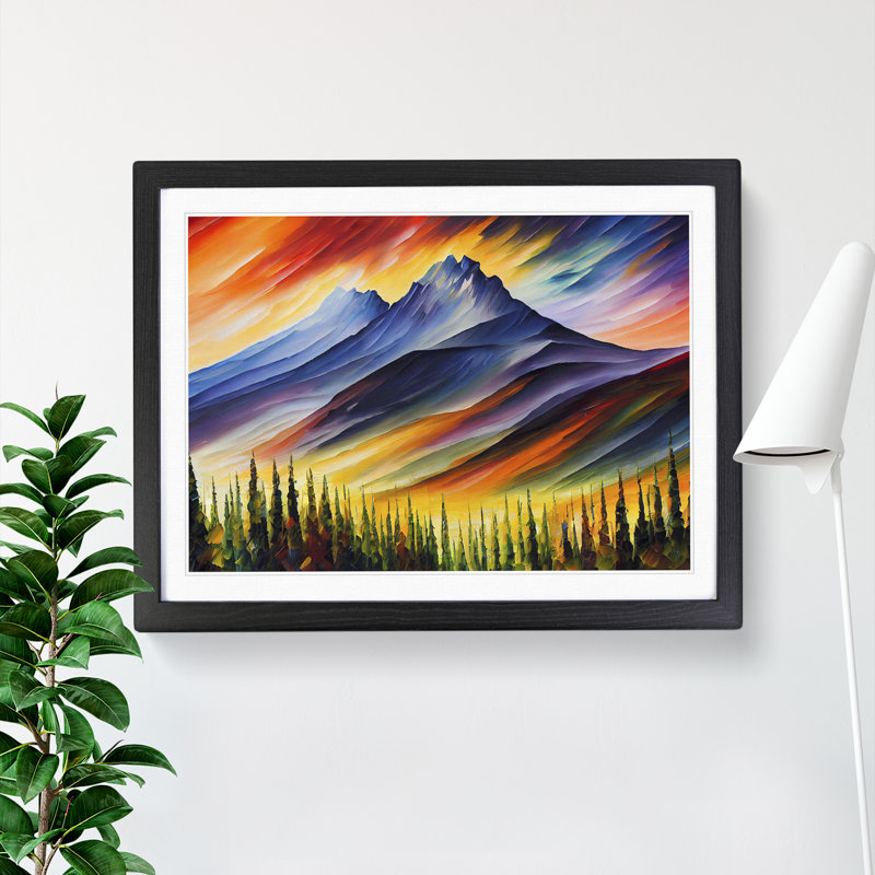 Mountains Scene Vol.1 Abstract - Framed Print, Black Framed, 34cm H x 46cm W x 2cm D