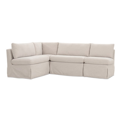 Fable Slipcover Dining Banquette U-Shape Beige 121In
