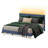 Corduroy Upholstered Platform Bed with Channel-Tufted Headboard, Modern Queen Bed Frame with Soft Padded Edges and Ambient LED-741353280-746432540