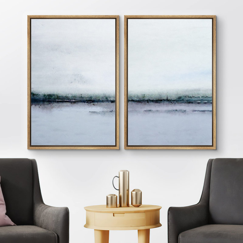 Misty, aquarelle, pastel, paysage abstrait, nature sauvage, illustrations, art, rustique minimal, Naturel, H 36 po x l 48 po