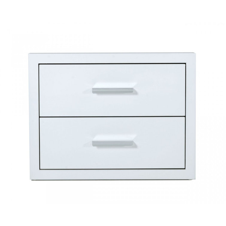 Delta White Gloss Manufactured Wood Nightstand