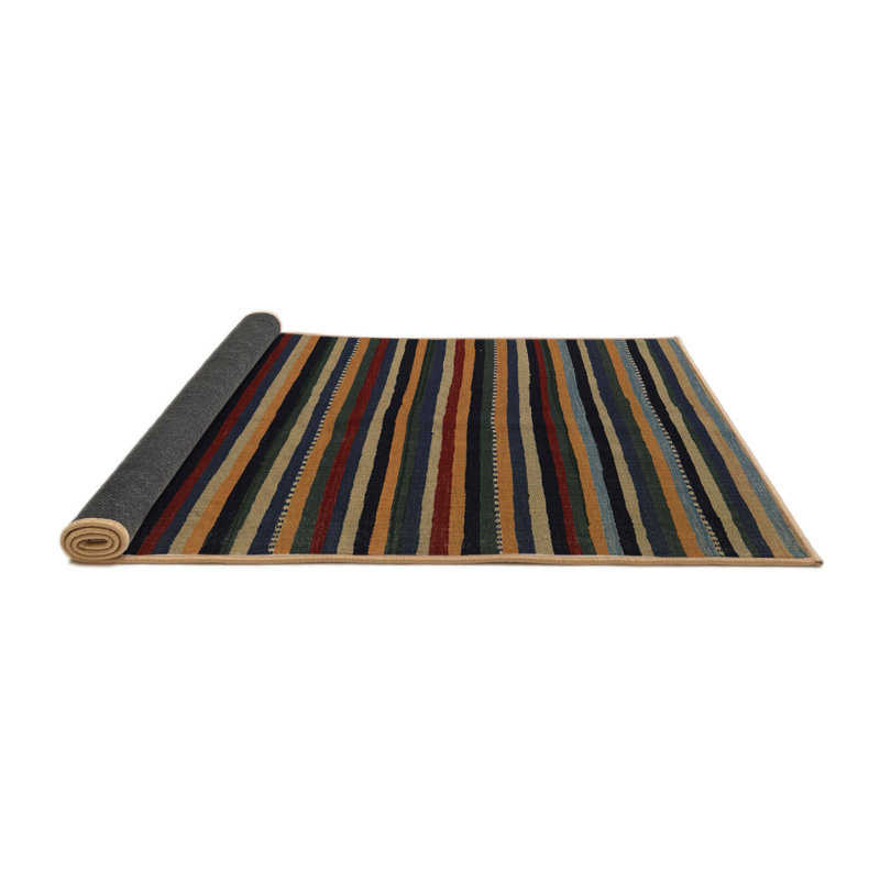 Tapis gris/brun/noir contemporain, Rond 3 pi