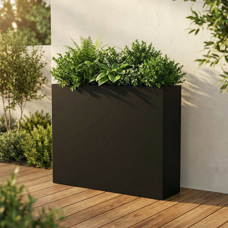 Jardinières rectangulaires en métal pour plantes d'extérieur, H 30 po x l 36 po x P 10 po