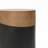 Lameen Natural Wood and Metal Round Drum End Table