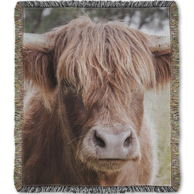 Woven Throw Blanket, Highland Portrait by Kelly Wade