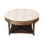Table basse ronde - Imperméable et élégante pour le salon recouverte de lin beige-1204256772