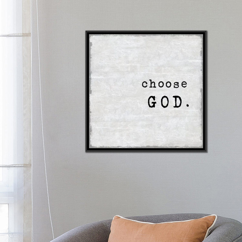 «Select God» par Jamie MacDowell, reproduction d'art textuel sur toile, H 18 po x l 18 po x P 1,5 po, Toile avec cadre noir