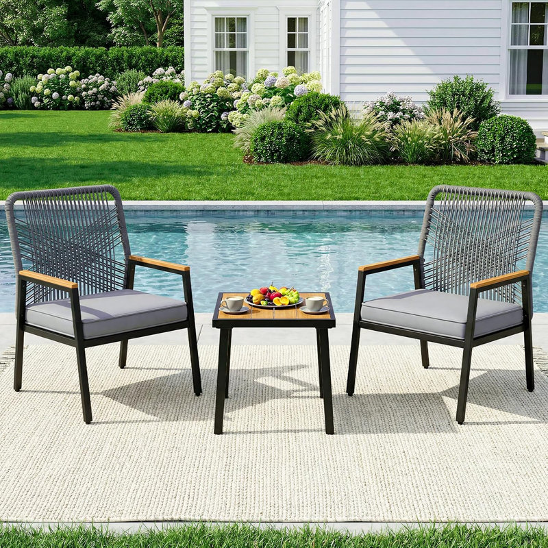 Outdoor Lounge Chair, Black/Grey, Grey