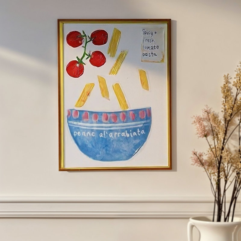 Décoration murale encadrée de toile acrylique encadrée avec pâtes