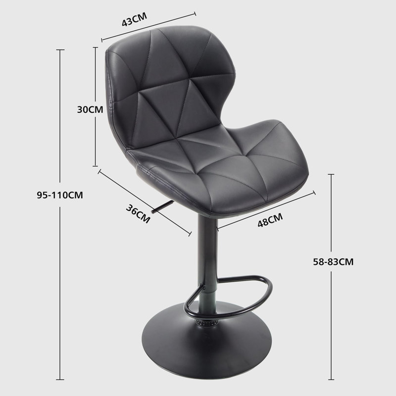 Adjustable Height Counter Stool with Metal Frame