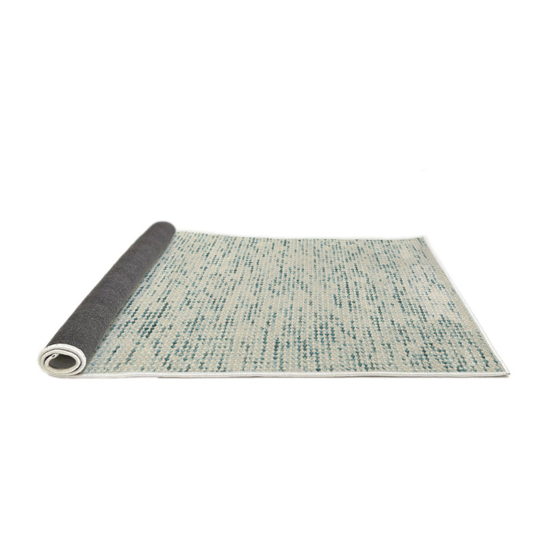 Tapis gris/bleu clair contemporaine, Rond 6 pi