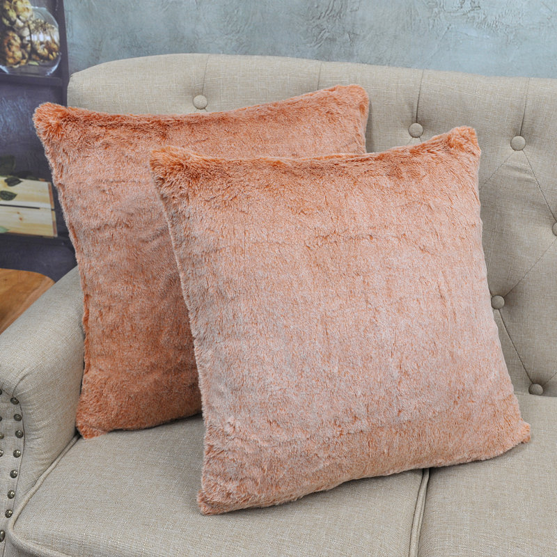 Tip Dyeing Light Square Pillow Cover, Burnt Orange