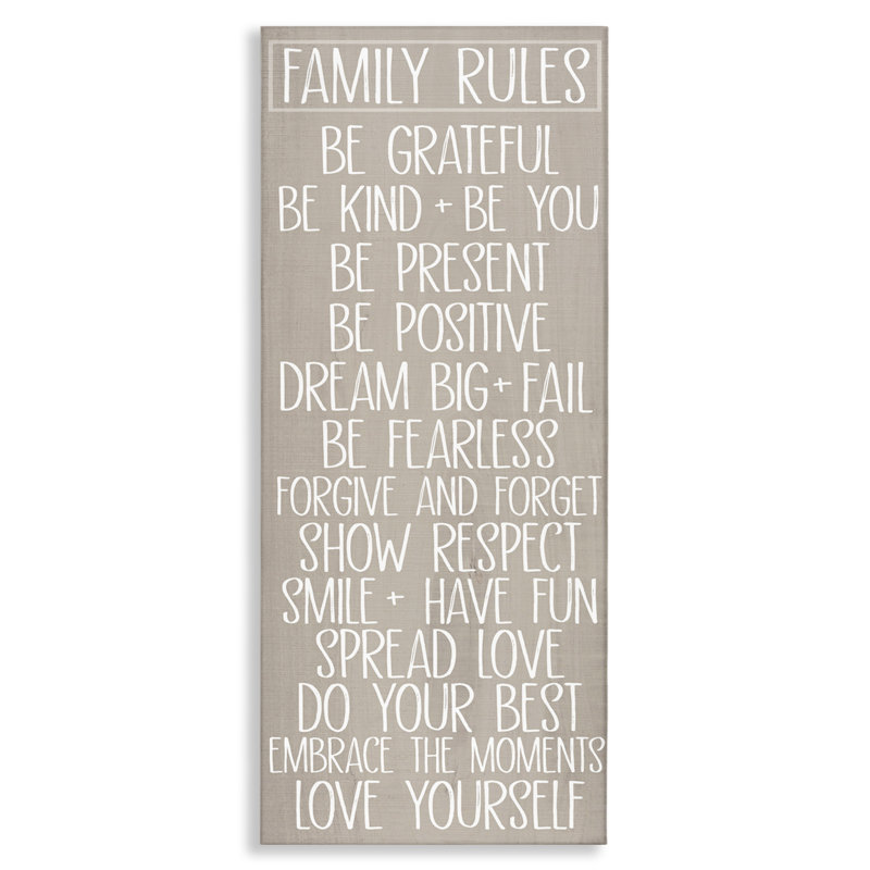 «Rustic Family Rules», art mural sur toile par SD graphiques studio, H 24 po x l 10 po