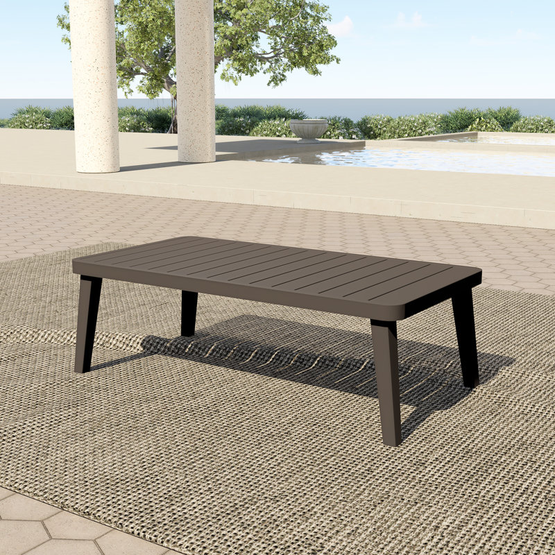 Table basse Ludovic en métal, brun