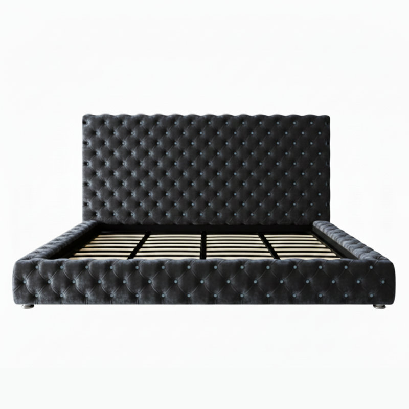 Upholstered Bed, Steel, Double (4'6)