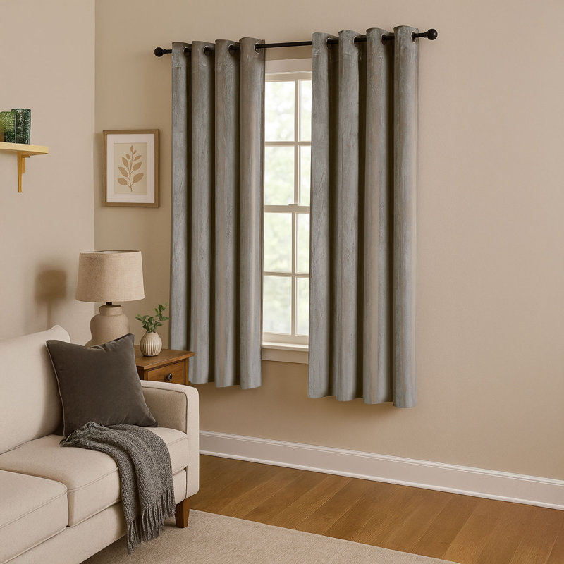 Velvet Room Darkening Curtain Panel Pair, 117cm Width x 137cm Drop, Brown