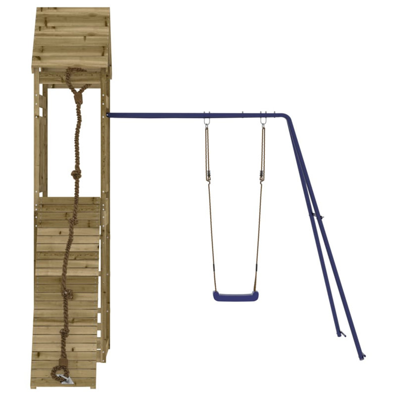 Guardado Freeport Park Solid Wood Swing Set with Swing(s) Slide(s), Impregnated Pine