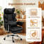 Fauteuil de direction ergonomique en cuir à haut dossier avec repose-pieds et coussin lombaire ergonomique - massage / noir-355409375