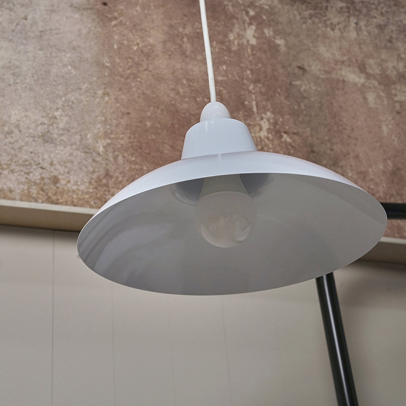 12cm H Metal Bowl Pendant Shade ( Clip On ), White