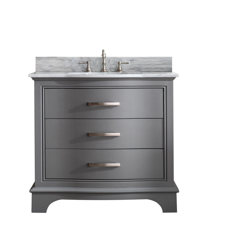 Ensemble de meuble-lavabo simple 36 po Goleta, Gris / nickel brossé