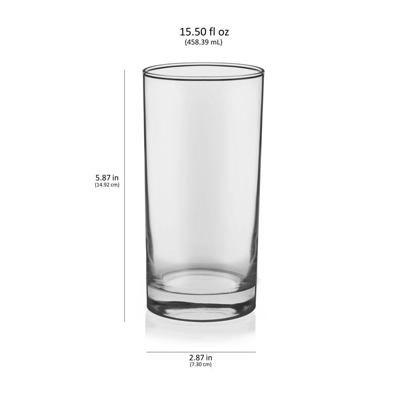 Libbey Clear Heavy Base Highball Glass Set of 8