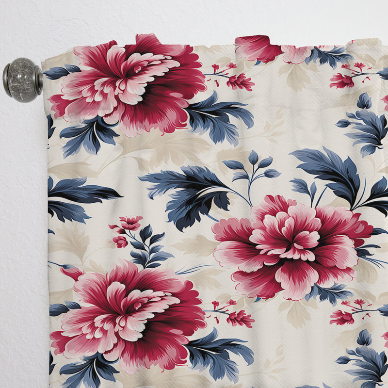 Pink Love Peony - damas obscurcissant - 1 rideau, L 52 po x L 63 po