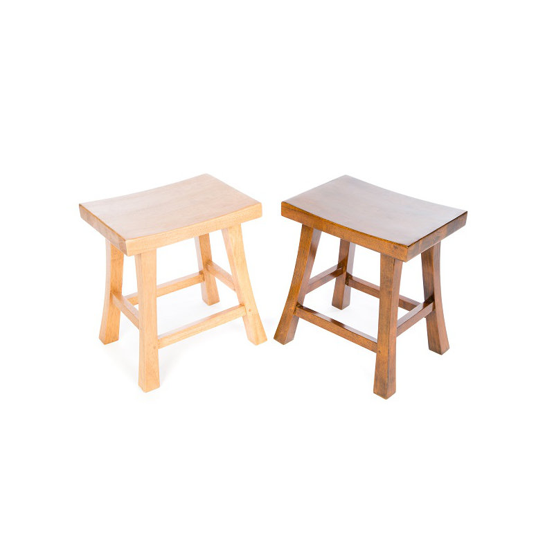 Accent Solid Wood Accent Stool, Light Wood